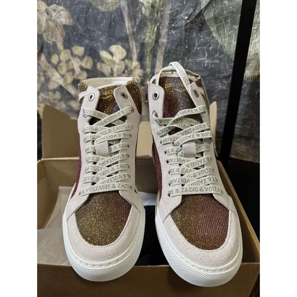 New Zadig&Voltaire Zv1747 High Flash Sneakers Size 39